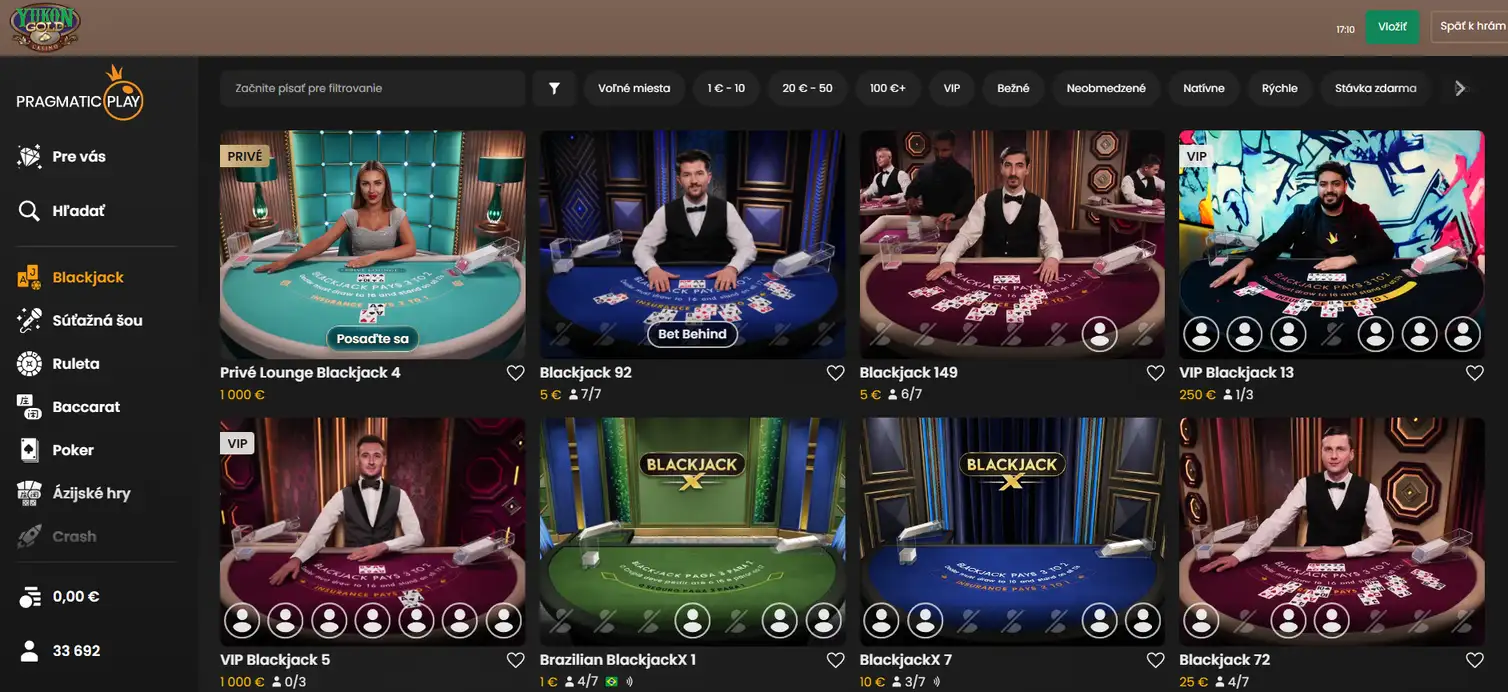 yukon gold casino blackjack