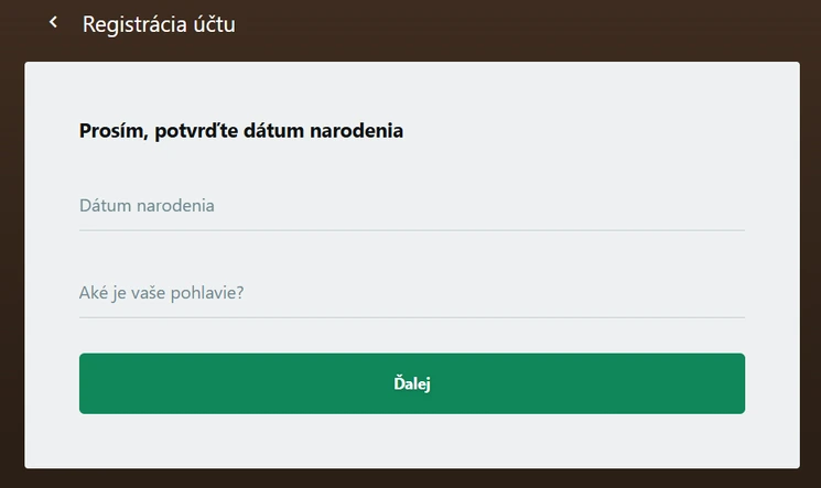Yukon Gold registrácia postup